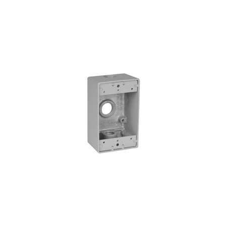 Abb Weatherproof Electrical Box, 1-Gang, 19 Cu. In., Color: Silver IH3-1